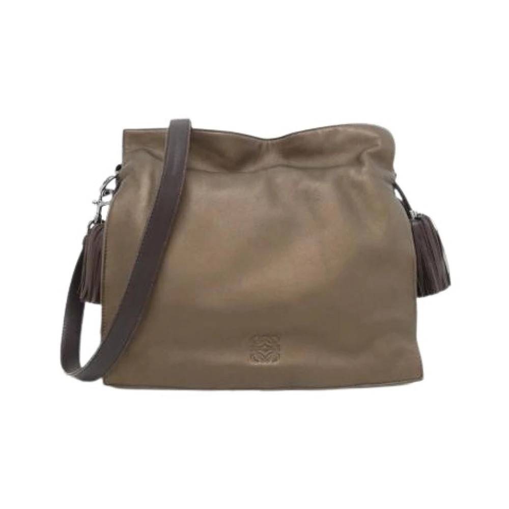 Loewe Pre-owned Pre-owned Flamenco 380 85 E16 Skuldertaske - Vintage - Dame - Brun - ONE SIZE - Uld