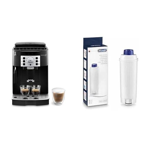 De'Longhi Magnifica S, Automatisk Kaffemaskin från Böna till Kopp, Espresso- och Cappuccinomaskin, ECAM22.110.B, Svart & De'Longhi DLSC002 Vattenfilter, Vit, 1 styck