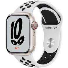Apple Watch Nike Series 7 Aluminium 41 mm (2021) | GPS | Polar Star | Sportsrem Pure Platinum
