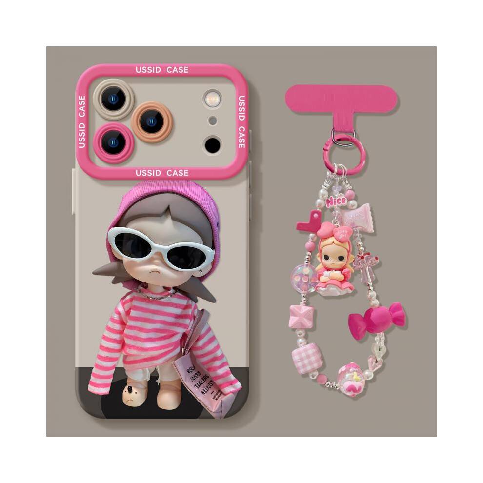 (Pink, iPhone 14 pro) Trendy Silicone Phone Case Compatible with iPhone 17 Pro/16 Max/15/14, Stylish Unique Design, Shockproof Soft Cover for Women
