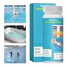 Vuggdt Teststickor för pool och spa, testremsor för badtunna - Pool Spa Test Strips - Exakta testremsor för flera ändamål, 50 st tre-i-1 testremsor för simbassänger, spa och badtunnor