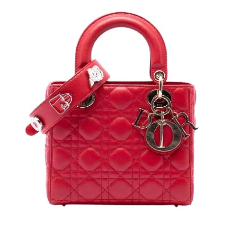 Dior Vintage Pre-owned Lady Handbag - Vintage - Dame - Rød - ONE SIZE - Uld