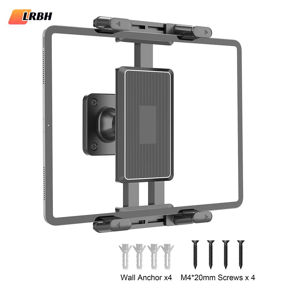 Tablet Wall Mount, 360° Rotation Tablet Holder Stand, Sturdy Base, Kitchen Wall Mount Compatible with iPad/iPhone/All 4.7-15 In