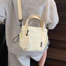 Canvas Bag Summer New Fashion Versatile Niche Design Crossbody Bag Korean Version Popular Hand-Held Bucket Bag - Beige