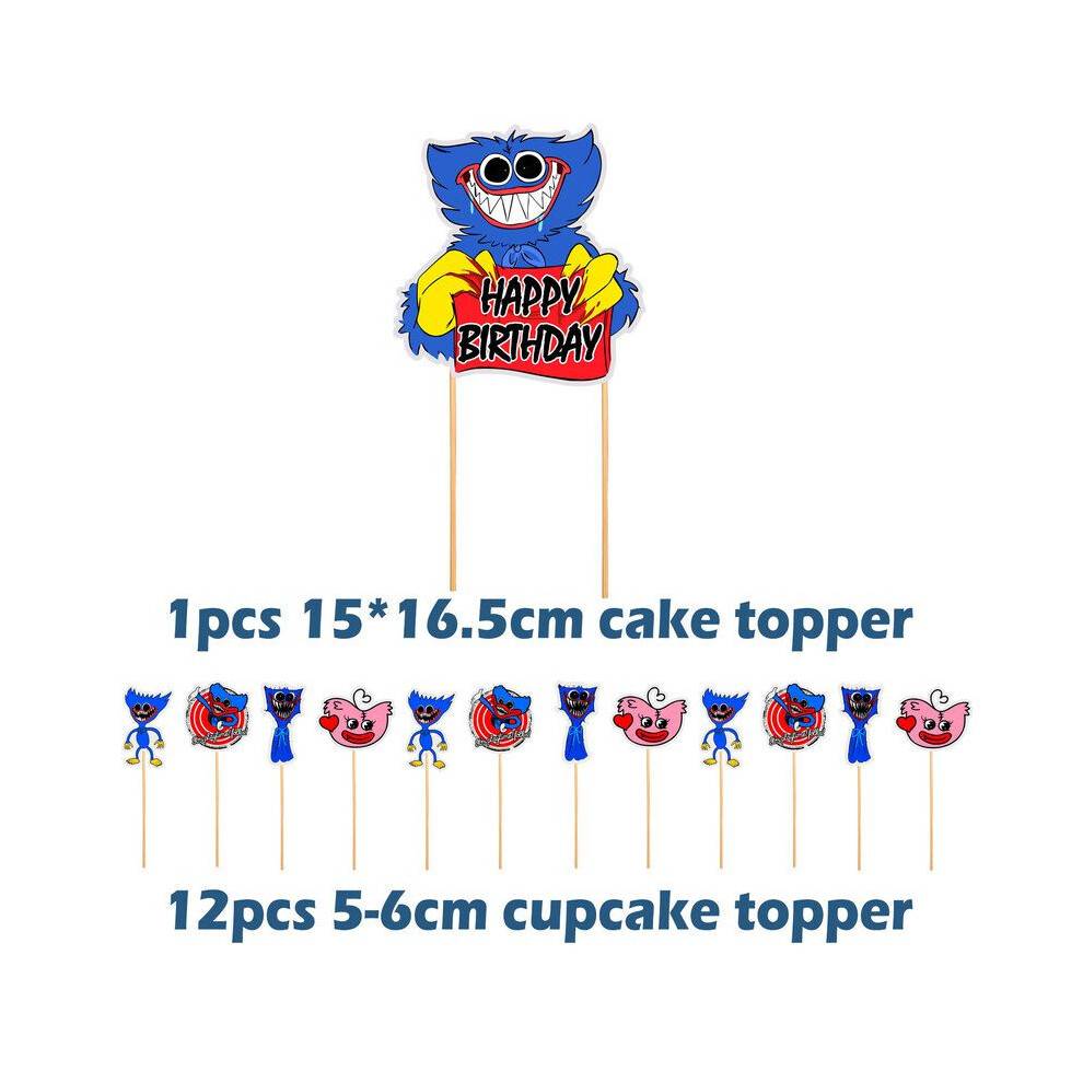 (Full Set Of Cake Topper)Poppy Playtime Huggy Wuggy Theme Birthday Party Decorations Supplies Set Balloon
