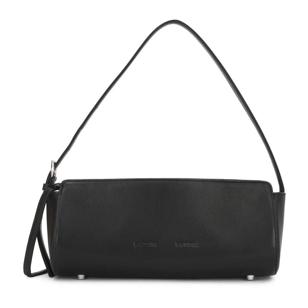 Kazar Studio Kazar Studio Sort læder baguette taske med minimalistisk design - Tasker - Dame - Sort - ONE SIZE - Læder