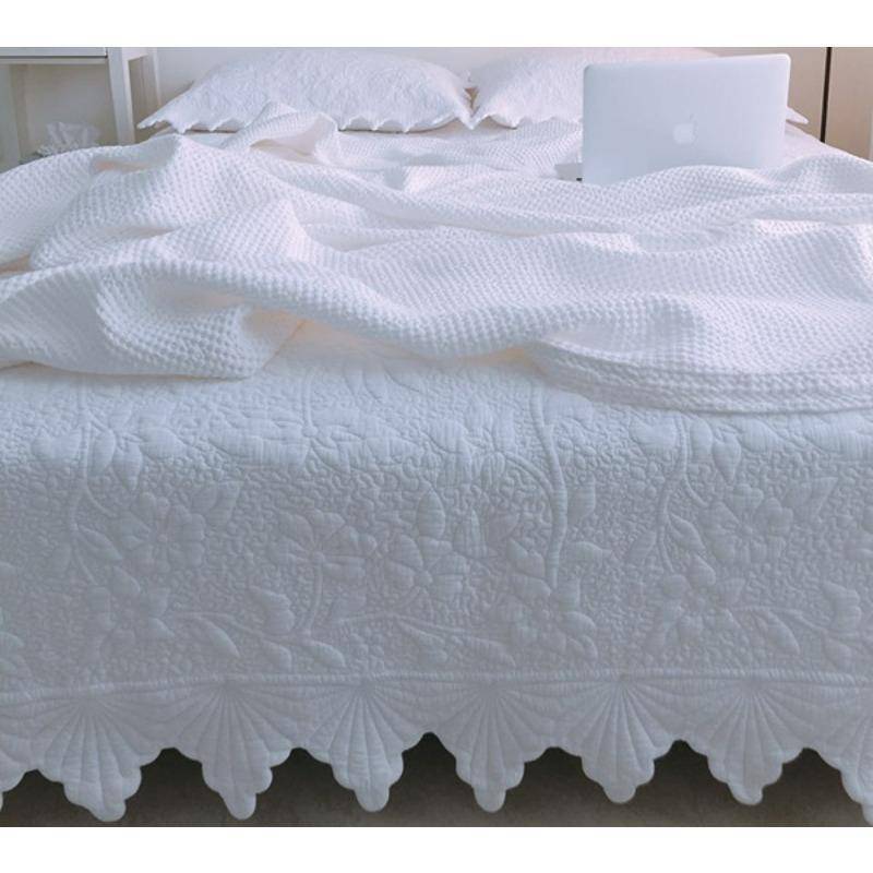Quiltad Quilt Sängöverkast Tredelad Set Dubbel Bomull Tvättad Luftkonditionerad Quilt Ren Bomull Sommar Sval Vattenquilt Lakan