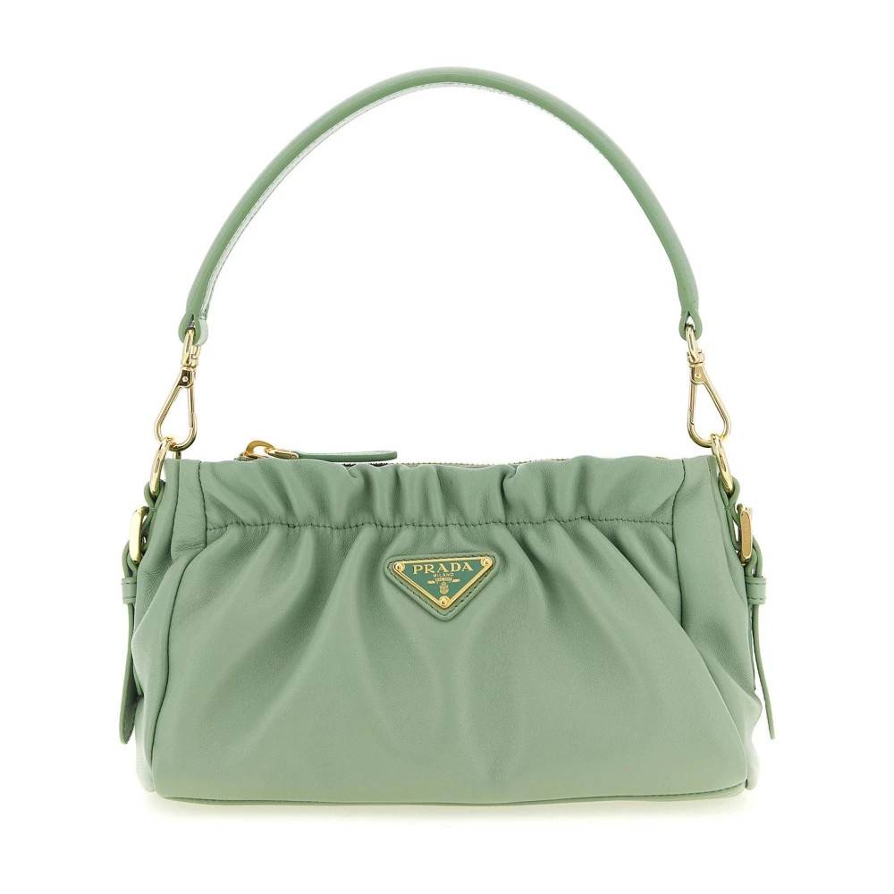 Prada Skuldertaske i samlet nappalæder - Tasker - Dame - Grøn - ONE SIZE - Uld