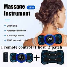 Fjärrkontroll Ems Elektrisk Pulse Nack Massager med 8 massagelägen, 19 nivåer av styrka och djup avslappningsplåster, perfekt för att släppa spänninga - Svart (En-Storlek)