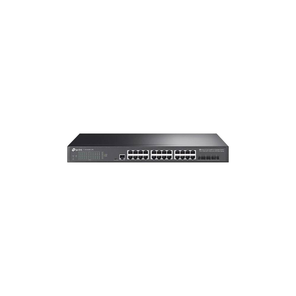 TP-Link TL-SG3428X-UPS V1 JetStream 24-Port Gigabit L2+ Managed Switch med 4 10GE SFP+ Slots & UPS Power Supply