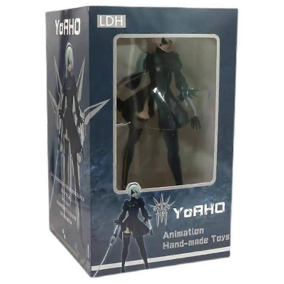 (28cm, With box) 28cm NieR Automata 2B No.2 Anime Figures Model PVC Action Figurine Collectible Statue Collectible Doll Desk Decor Toys Xmas Gift