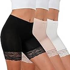 Tuopuda Damkalsonger, under kjol, korta byxor, spets, trosor, anti-chafing, shorts, 1/3-pack, boxershorts, rembyxor, underklänning, midjetrosa, mjuka trosor, leggings med halkskydd, spetstrimning,