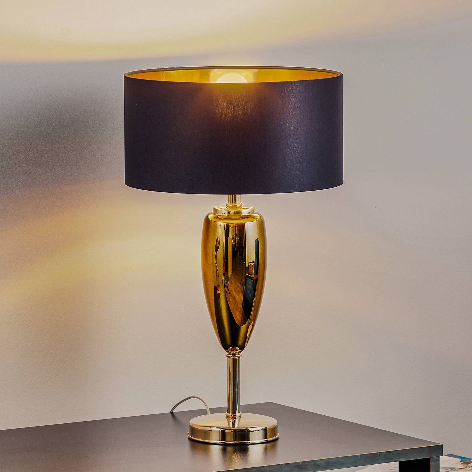 AILATI Bordslampa Show Ogiva, Mässing / guld, Vardagsrum / matsal, Glas, Modern, Bordslampa