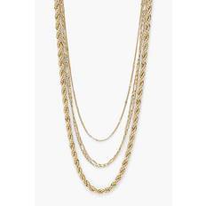 Gold Triple Rope Twist Chain Necklaces - gold - ONE SIZE