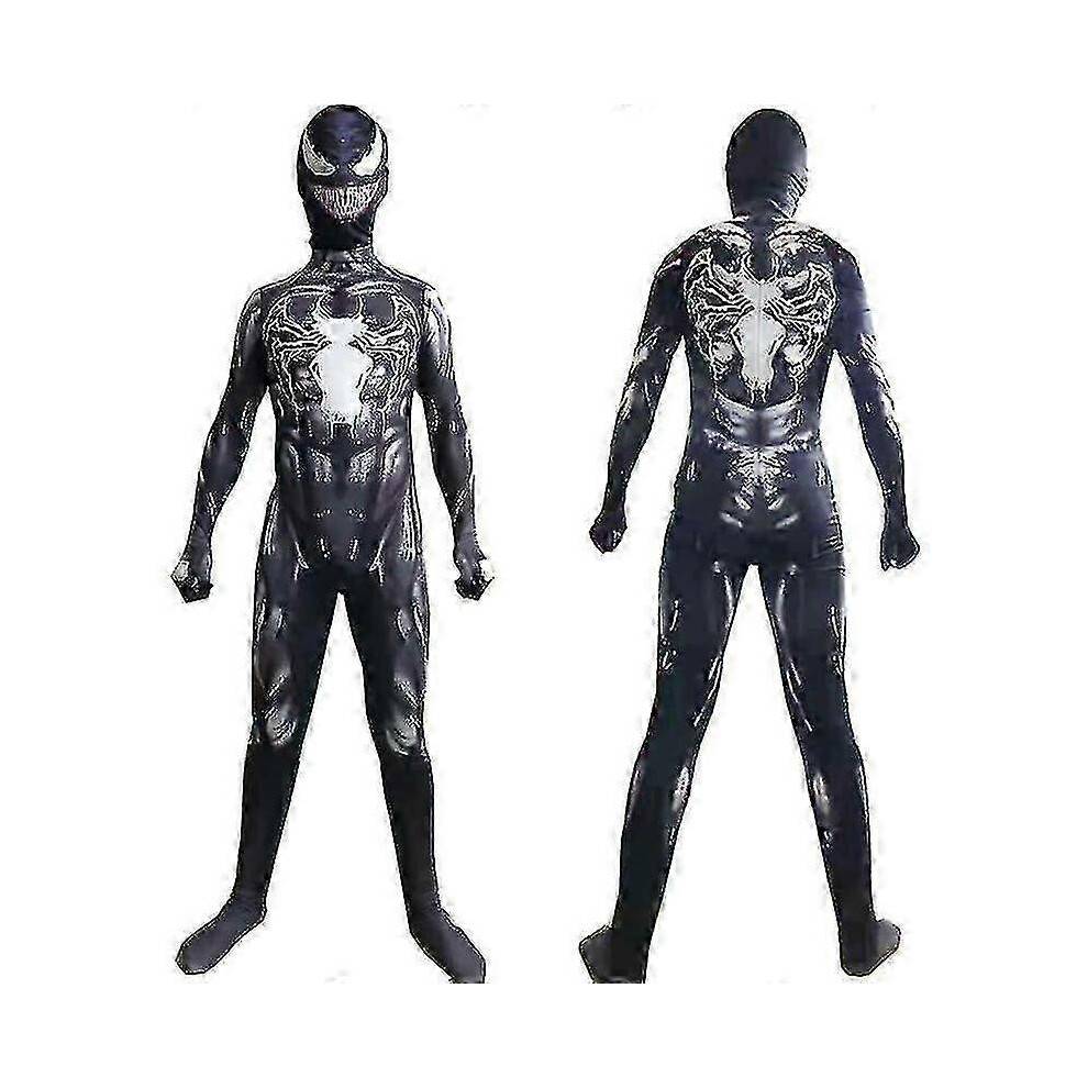 (130cm, venom) Children's Spider-man Iron Man Costume Cosplay Panther Venom Jumpsuit