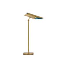 Flore Desk Lamp Soft Brass and Riviera Blue