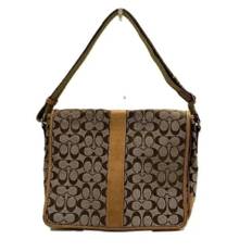 Coach Pre-owned, Pre-owned, Herre, Brun, ONE SIZE, Uld, Pre-owned Canvas skuldertasker