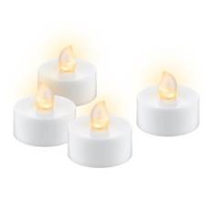 LED Värmeljus med timer, set om 4 - Vit
