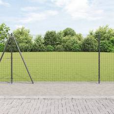 vidaXL Stängselposter Set av 104 Grå Betong, Metall 3.2 x 3.2 x 78.5 cm