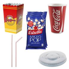 Biopaket litet Popcorn salt, Cola bägare m.m.