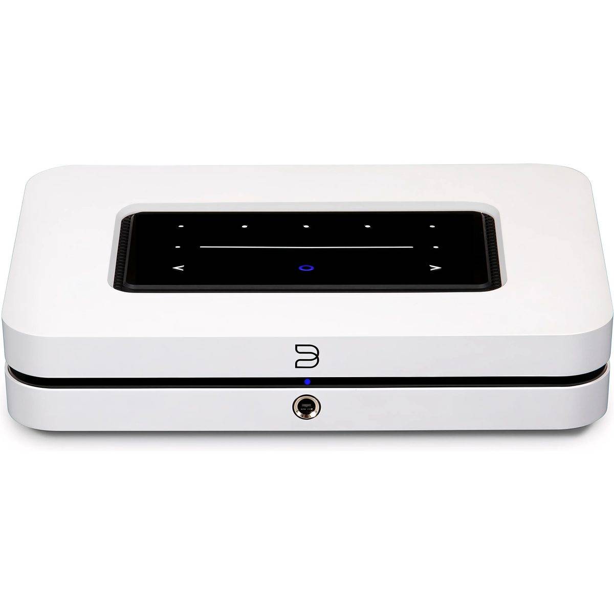 BlueSound NODE vit 2025 - Nätverksljudspelare, Wi-Fi, Bluetooth, AirPlay 2, Tidal, Spotify, Roon Ready, Ethernet, Inbyggd DAC, USB-ingång