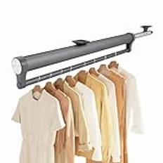 Utdragbar klädstång för garderobsskåp, aluminiumlegering robust justerbar klädstång skåp, teleskopklädstång spara utrymme (grå, 542 mm)