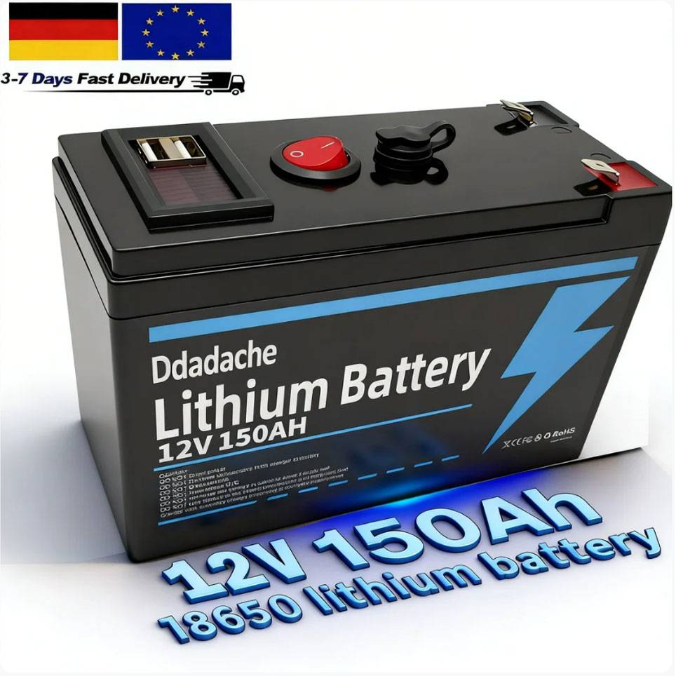 LiFePO4 12V 150Ah Rechargeable Lithium Battery,Built-in BMS,Perfect for Ride on Toys,solar panels,Fish Finders,Power Wheels