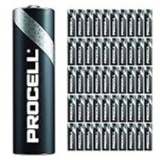 50-pack – Duracell Procell AA-batterier | 1,5 V industriellt kraftbatteri | hem- eller kontorsanvändning | billuftfräschare kampanjpaket | tillförlitlig långvarig kraft