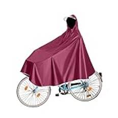 Fayemint Vattentät cykelponcho, regnponcho för cykeln, kompakt regncape med huva, perfekt för cyklar, mountainbikes och elcyklar, röd, one size