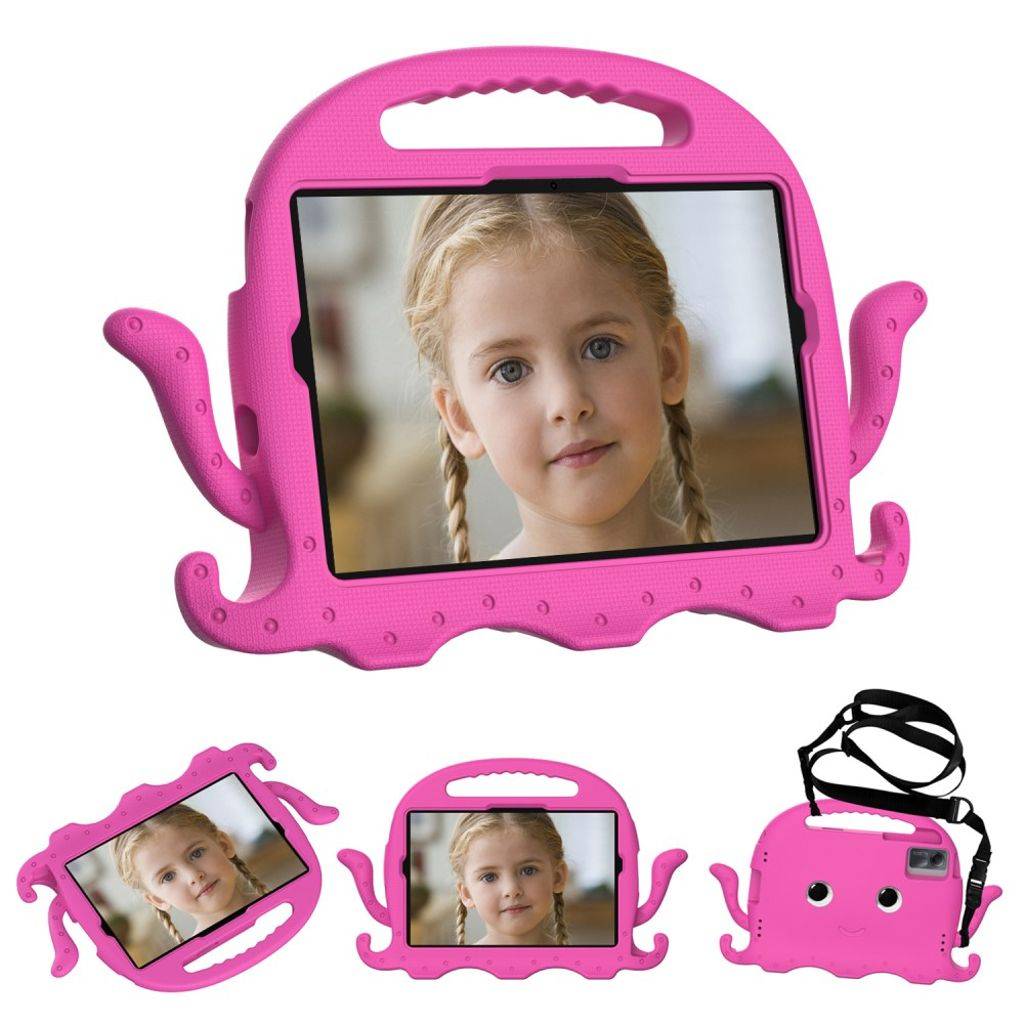 Samsung Galaxy Tab S8/S9/S9 FE/S10 FE osv. Cover med stativ Octopus - Pink