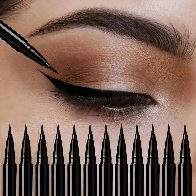Ultratunn Eyelinerpenna Vattentät, Kladdfri, Exakt Flytande Eyeliner med Fin Spets för Skarpa Vingade & Naturliga Looker, Svartbrun Eyelinerpenna