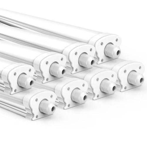 JESLED - LED Feuchtraumleuchte 120cm IP65-30W 5200 Lumen - Verknüpfbar - Kellerleuchte, Nassraumleuchte - Feuchtraum Wannenleuchte [Energieklasse C] (4000K-8P)