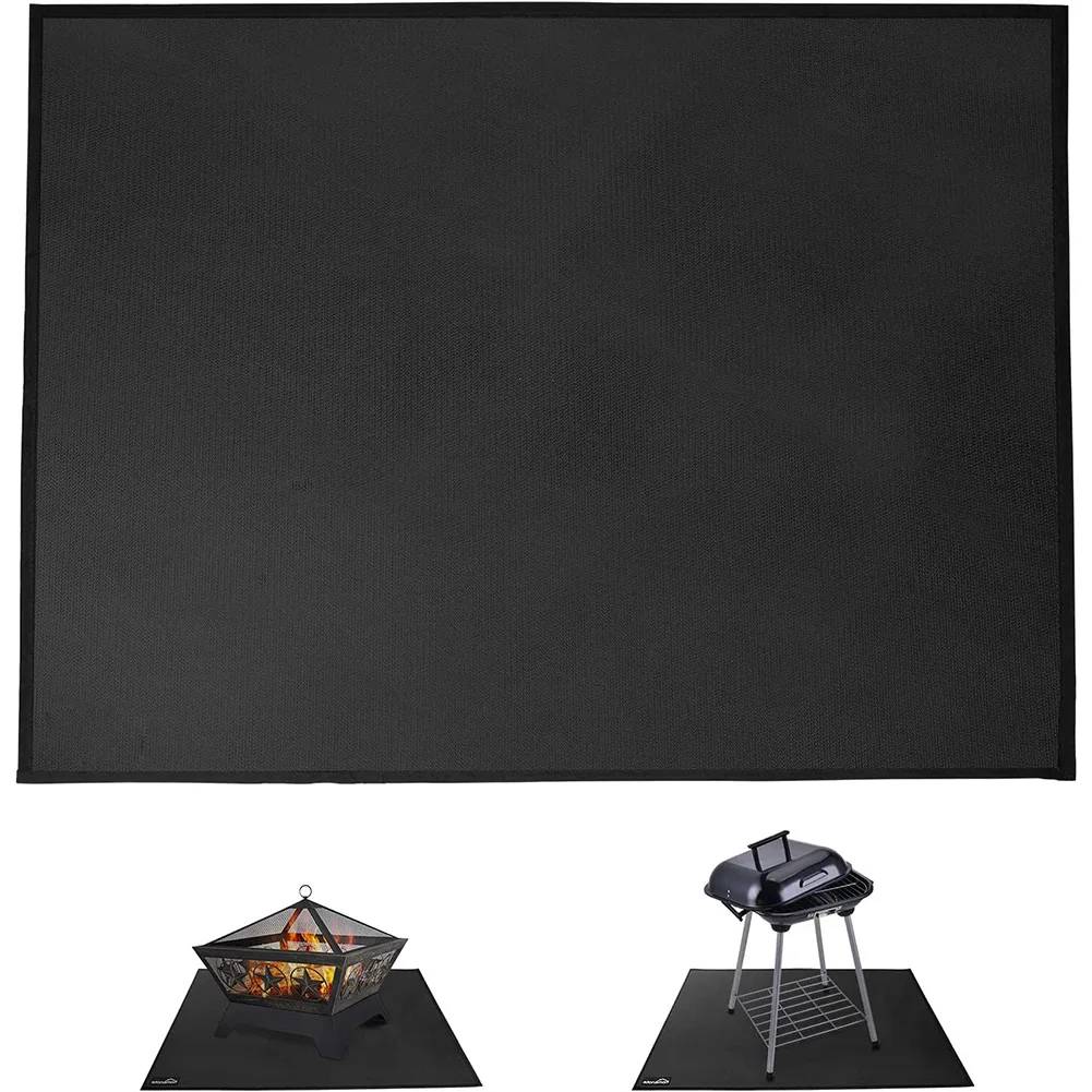 1Pc BBQ Grill Mat Oil-Resistant Grill Mat Fireproof Waterproof Heat-Resistant Grease Proof For Patio Table Grill Protection