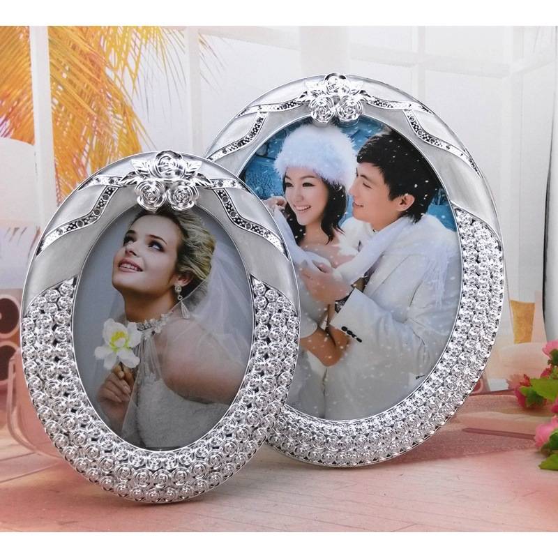 7 "8" 10 "european Light Luxury Silver-plated Oval Photo Frame Photo House Wedding Pendulum Stage Frame Classic Home Decoration