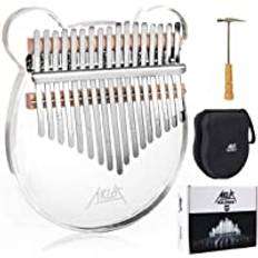 AKLOT Kalimba 17 Keys Transparent Akryl Panda Tum Piano Not Snidad Starter Finger Piano med Kalimba Case Tune Hammer Study Booklet Stickers