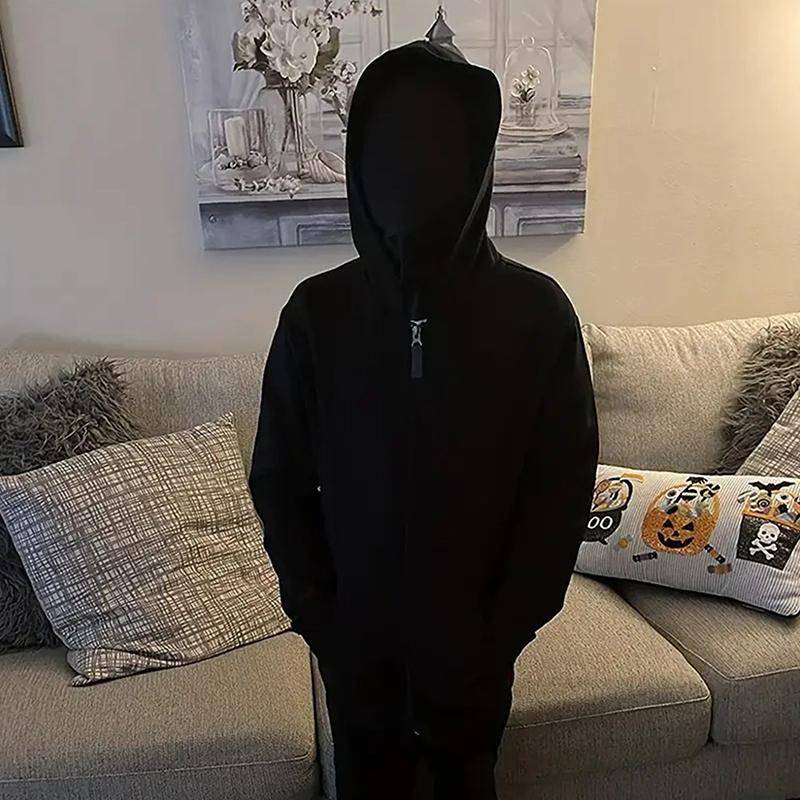 Helmask Svart/Vit Huva Cosplay-rekvisita Halloween-dräkter Vuxna Barn Karnevalsfest Utklädnad Spöktillbehör cm svart