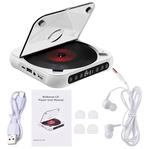 Fesjoy CD-spelare, bärbar BT-musikspelare, CD-löpare med dammtätt, 6 lägen, AB-repetitionstimer, fjärrkontroll, extern uppspelningsfunktion, hem-stationär CD-spelare