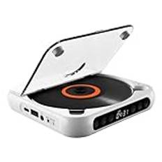 Fesjoy CD-spelare, bärbar BT-musikspelare, CD-löpare med dammtätt, 6 lägen, AB-repetitionstimer, fjärrkontroll, extern uppspelningsfunktion, hem-stationär CD-spelare