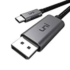 uni USB C till DisplayPort-kabel (4K@60Hz, 2K@165Hz), 1m/3ft Thunderbolt 3/4 till DisplayPort-kabel, kompatibel för MacBook Pro, MacBook Air, iPad Pro, XPS, Surface Book etc.