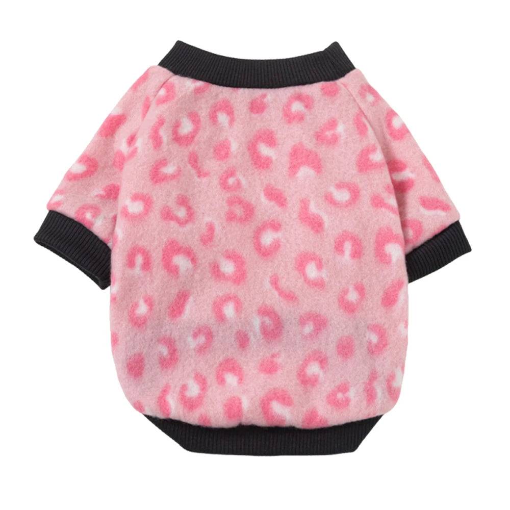 Printed Fleece Pet Pullover Sweater - Pink Leopard / S / SPC (S)