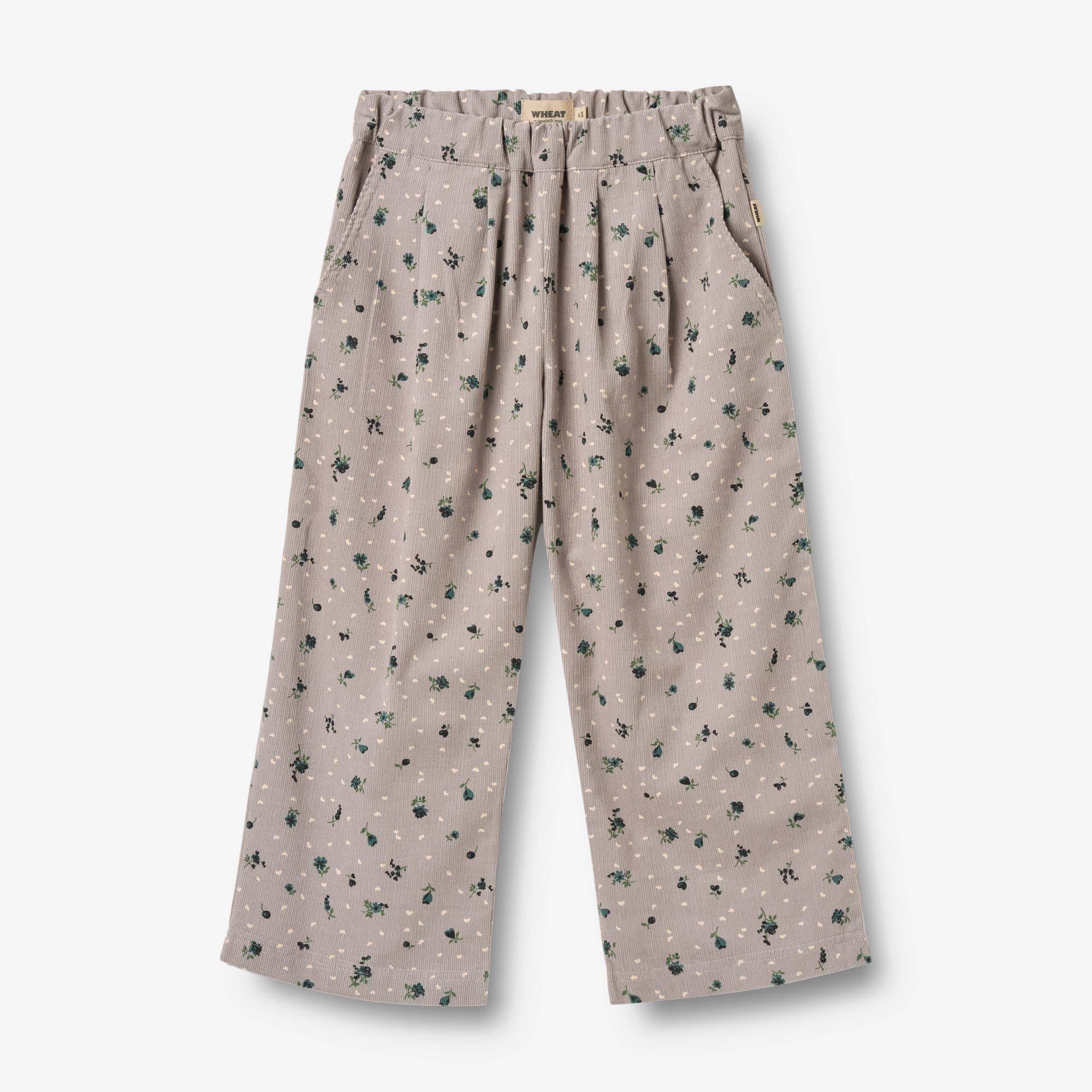WHEAT® - Bukser Thinka - dusty purple flower hearts - Str 147/11 år.