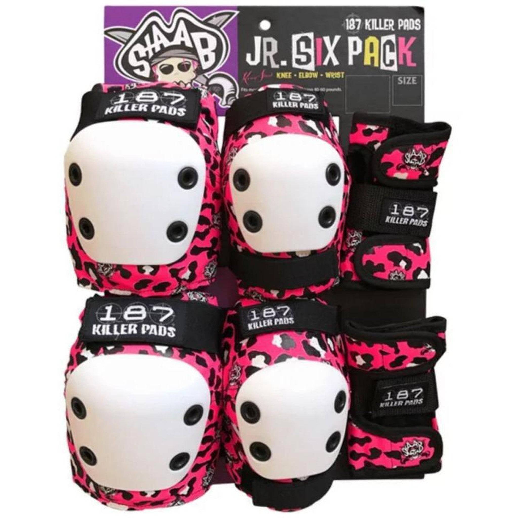 187 Killer Pads Jr. Beskyttelsessæt 6-Pack - Staab Pink.