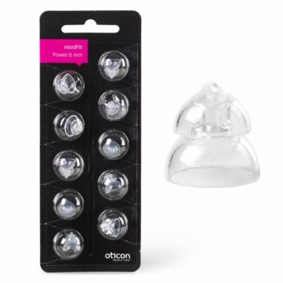 Oticon Dome Power minifit 6mm Model Alta/Sort (10/pak)
