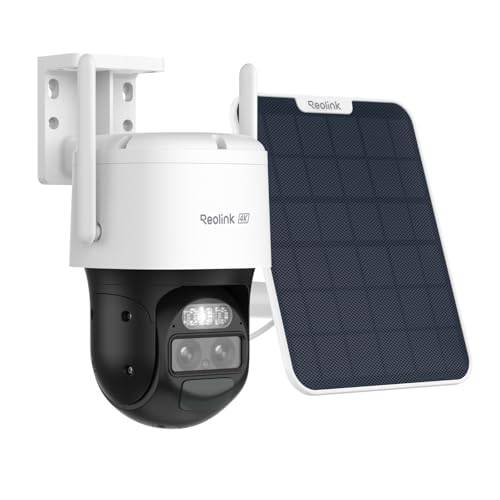 Reolink 4K PTZ Überwachungskamera Aussen Akku mit Auto-Tracking & Auto-Zoom, Dual Lens, 8MP Solar WLAN Kamera Outdoor, 2,4/5GHz WiFi, 30m Farbnachtsicht, KI-Erkennung, 360° View, TrackMix+Solarpanel