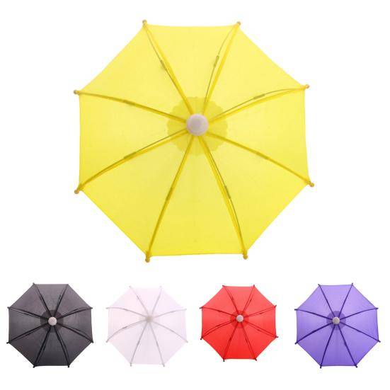 Tillbehör Regn Mini Solid Paraply Leksak Flickor Docka Färg Pärlor Barn Presentleksaker Hobbyer gul