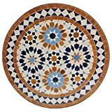 Casa Moro mosaiksidobord 45 cm ankabut brunt med smidesjärnram H 50 cm | Boho soffbord marockanskt mosaikbord bistrobord från Marocko | MT2239