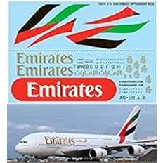 1/144 dekaler för AIRBUS A380 EMIRATES AIRLINES LIVERY REVELL DECALS TB DECAL TBD191