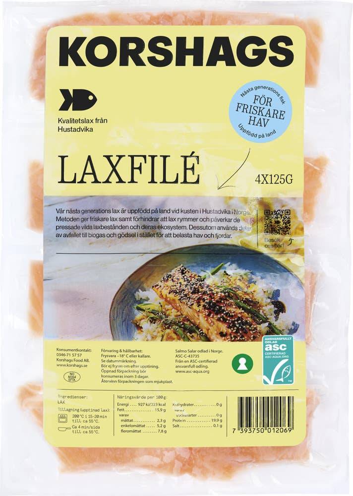 Laxfilé med Skinn Uppfödd på Land ASC Fryst 4x125g