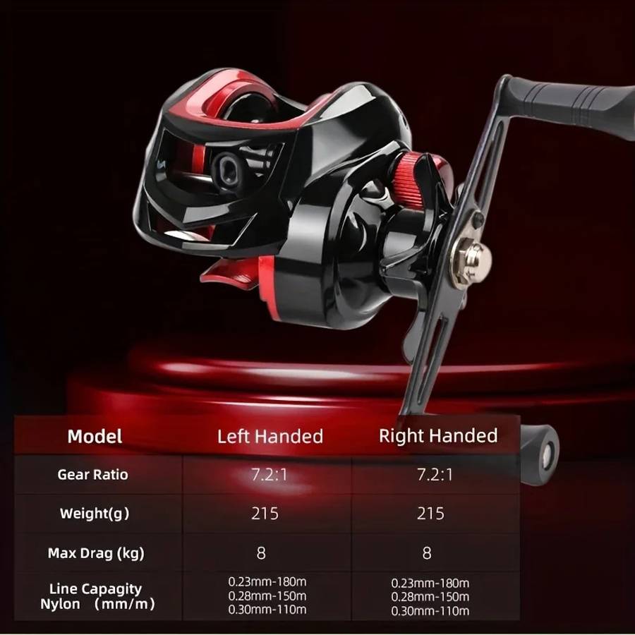 2026 NEW Net Weight 197G Fishing Reel Professional Ultra Light 7.2.1 Gear Ratio Carp Baitcasting Whel Carp Fishing Casting Reel