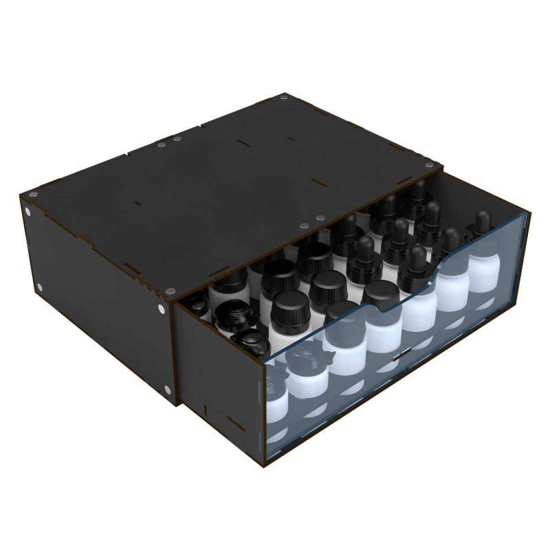 Stackable Hobby Paint Rack 30ml - Black (Magnetized)